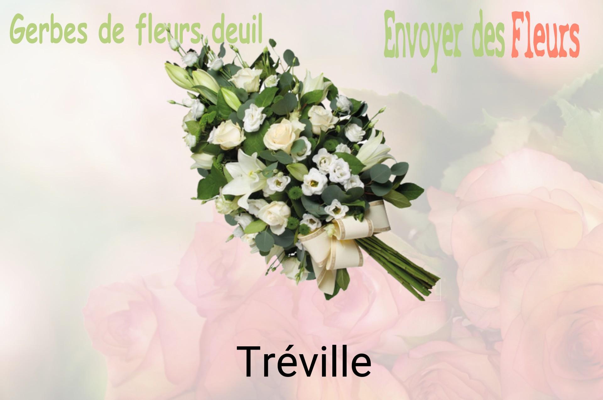Gerbe de fleurs de deuil livrée à Tréville